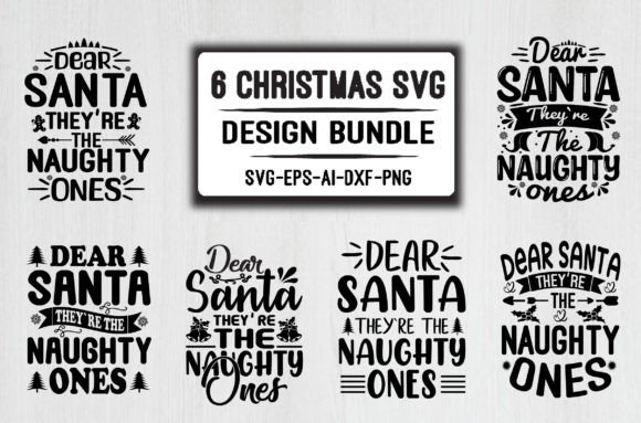 Christmas Santa SVG Typography Graphics for Crafts