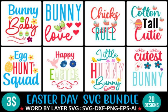 Easter Day SVG Bundle: Graphics for Freebies