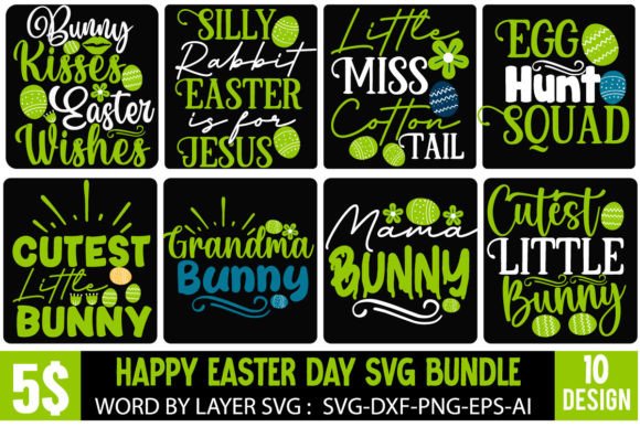 Happy Easter Day SVG Bundle: Graphics for T-Shirt Designs