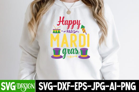 Happy Mardi Gras SVG Cut File for T-Shirt Designs & Graphics
